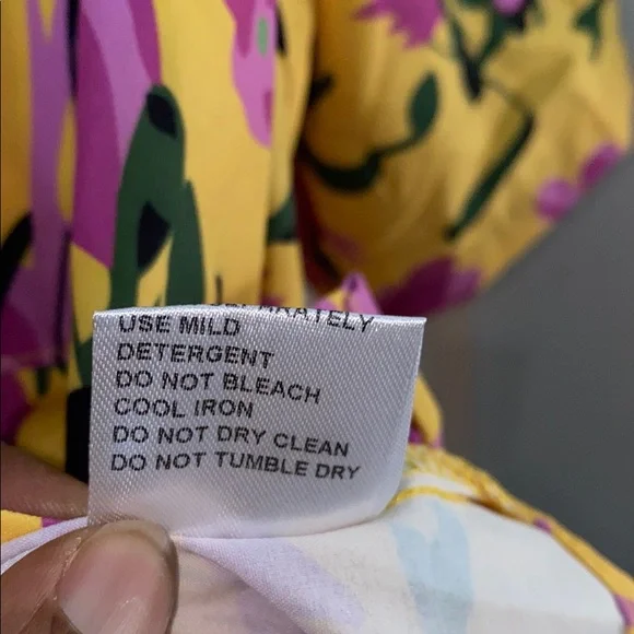 Rebdolls Yellow and Purple Floral Button Down Shirt Tropical Hawaiian Plus Sz 3X - Picture 5 of 11